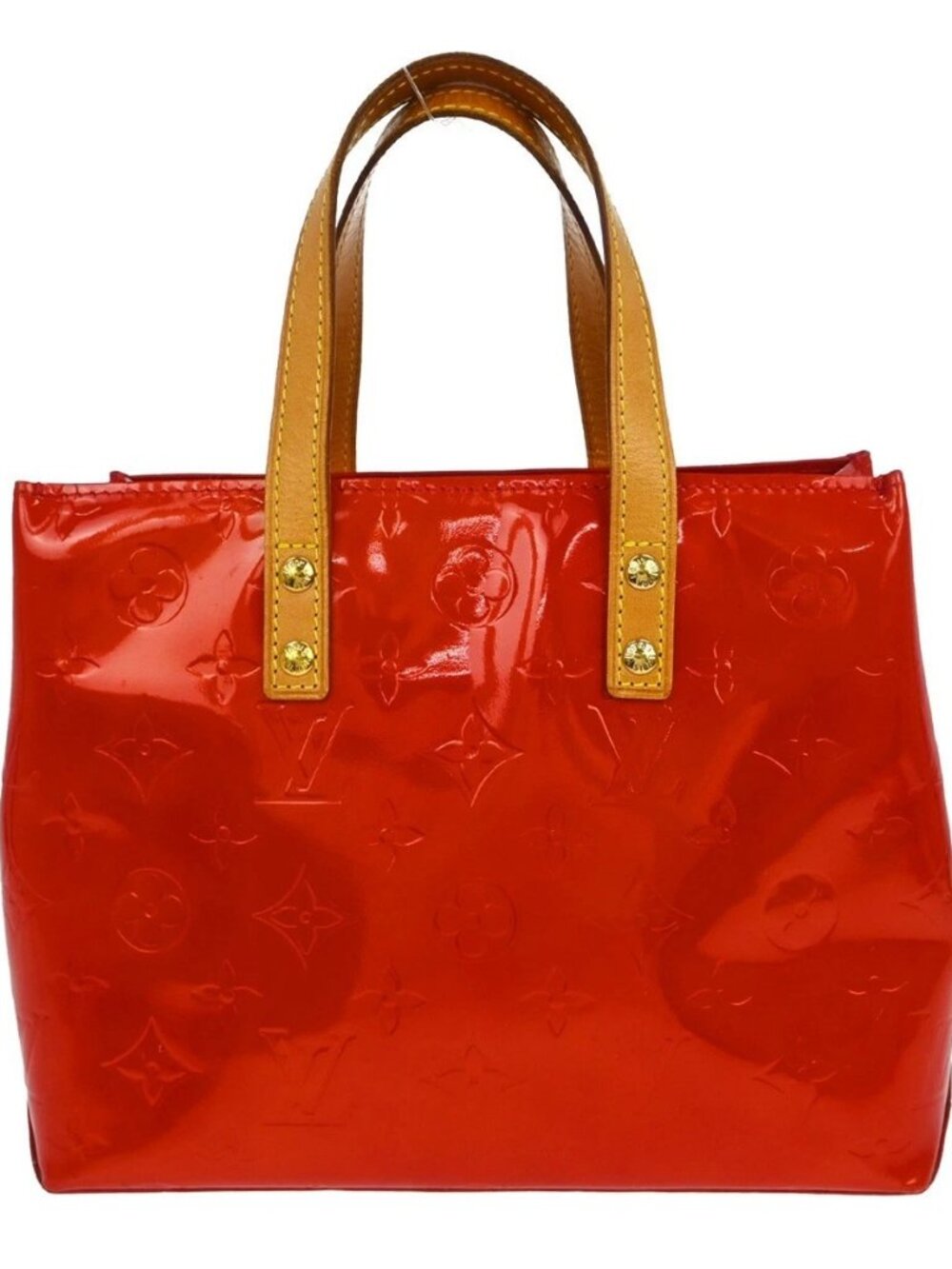 Louis Vuitton Red Vernis Reade PM Tote Handbag M91088 YQ07246